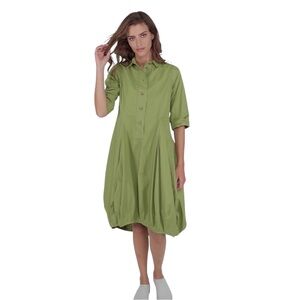 Alembika Urban Sheridan Wonderful Dress Green Cotton Bubble Hem US 6-8 NWT $294